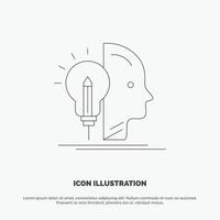 User Mind Making Programming Line Icon Vector