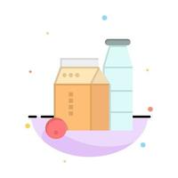 Milk Box Bottle Shopping Abstract Flat Color Icon Template vector