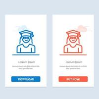 Cap Education Graduation Woman  Blue and Red Download and Buy Now web Widget Card Template vector