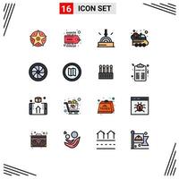 Set of 16 Modern UI Icons Symbols Signs for repair car download spacecraft space Editable Creative Vector Design Elements