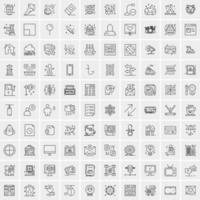 Set of 100 Creative Business Line Icons vector