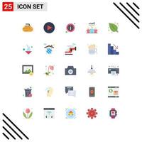 Group of 25 Modern Flat Colors Set for leaf environment info success team Editable Vector Design Elements