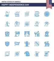 Big Pack of 25 USA Happy Independence Day USA Vector Blues and Editable Symbols of independece magic hat badge hat american Editable USA Day Vector Design Elements