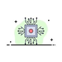 Chip cpu microchip processor technology Flat Color Icon Vector