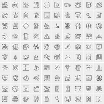 100 iconos de negocios para web y material impreso vector