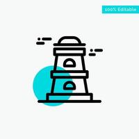 Observatory Tower Watchtower turquoise highlight circle point Vector icon