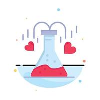 Chemical Flask Heart Love Abstract Flat Color Icon Template vector