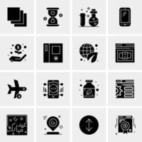 16 iconos de negocios universales vector ilustración de icono creativo para usar en proyectos relacionados con la web y dispositivos móviles