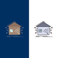 Automation home house smart network Flat Color Icon Vector