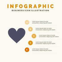 Love Instagram Interface Like Solid Icon Infographics 5 Steps Presentation Background vector