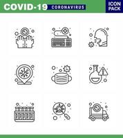 25 Coronavirus Emergency Iconset Blue Design such as covid location survice sneeze virus illness viral coronavirus 2019nov disease Vector Design Elements