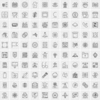 Set of 100 Creative Business Line Icons vector