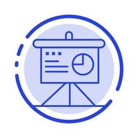 Presentation Analytics Board Business Blue Dotted Line Line Icon vector