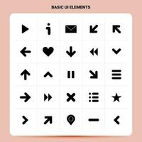 Solid 25 Basic Ui Elements Icon set Vector Glyph Style Design Black Icons Set Web and Mobile Business ideas design Vector Illustration