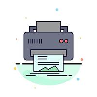 Digital printer printing hardware paper Flat Color Icon Vector