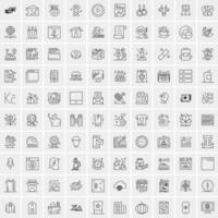 Set of 100 Creative Business Line Icons vector