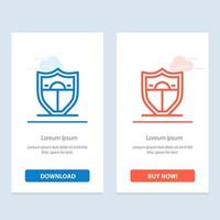 Shield Security Motivation  Blue and Red Download and Buy Now web Widget Card Template vector