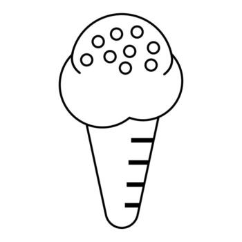Ice cream vector design with lines suitable for coloring