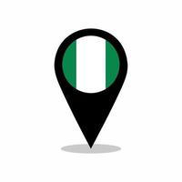 Nigeria country flag vector with location pin design