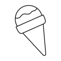 diseño de vector de helado con líneas adecuadas para colorear