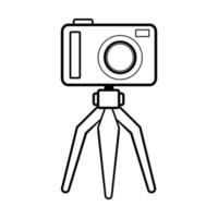 Camera and tripod vector design with lines suitable for coloring