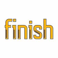 Finish lettering vector design in yellow color