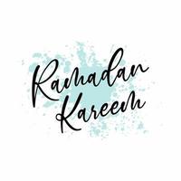 Ramadan kareem lettering background vector design
