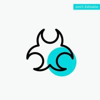 Bio Hazard Sign Science turquoise highlight circle point Vector icon
