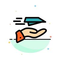 Hand Mail Paper Plane Plane Receive Abstract Flat Color Icon Template vector