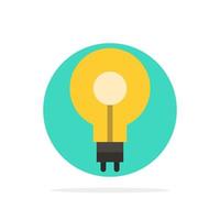 Bulb Glow Idea Insight Inspiriting Abstract Circle Background Flat color Icon vector