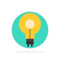 Bulb Glow Idea Insight Inspiriting Abstract Circle Background Flat color Icon vector