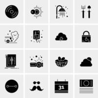 16 iconos de negocios universales vector ilustración de icono creativo para usar en proyectos relacionados con la web y dispositivos móviles