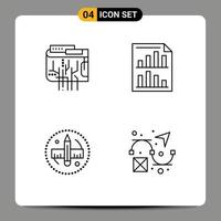 Pictogram Set of 4 Simple Filledline Flat Colors of cryptocurrency report internet data pencil Editable Vector Design Elements