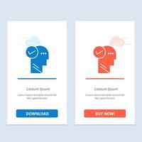 Mind Head Solution Thinking  Blue and Red Download and Buy Now web Widget Card Template vector