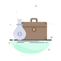 briefcase business case open portfolio Flat Color Icon Vector