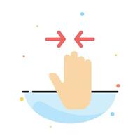 Hand Gesture Pinch Arrow zoom in Abstract Flat Color Icon Template vector