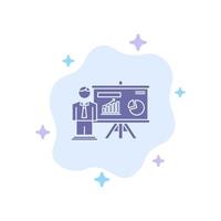 Presentation Office University Professor  Blue Icon on Abstract Cloud Background vector