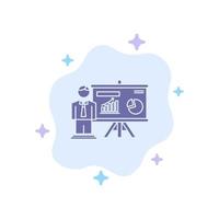 Presentation Office University Professor  Blue Icon on Abstract Cloud Background vector