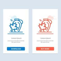 Pot Autumn Canada Leaf Maple  Blue and Red Download and Buy Now web Widget Card Template vector
