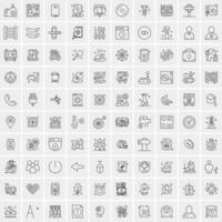 100 iconos de negocios para web y material impreso vector