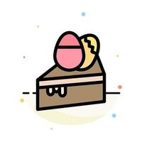 Cake Dessert Easter Egg Abstract Flat Color Icon Template vector