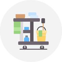 Cleaning Cart Creative Icon Design vector