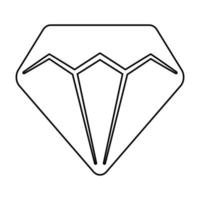 Diamond vector design with lines suitable for coloring
