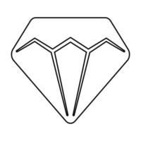 Diamond vector design with lines suitable for coloring