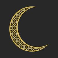 Crescent moon vector design with classic ornament