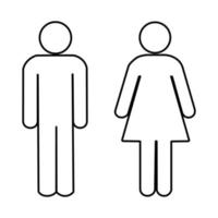 Boy and girl icon vector design with line suitable for coloring