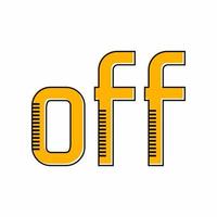 Off lettering vector design in yellow color