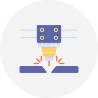 Laser Cutting Machine Creative Icon Design vector