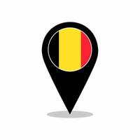 Belgium country flag vector with location pin design