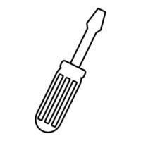 Screwdriver vector design with lines suitable for coloring